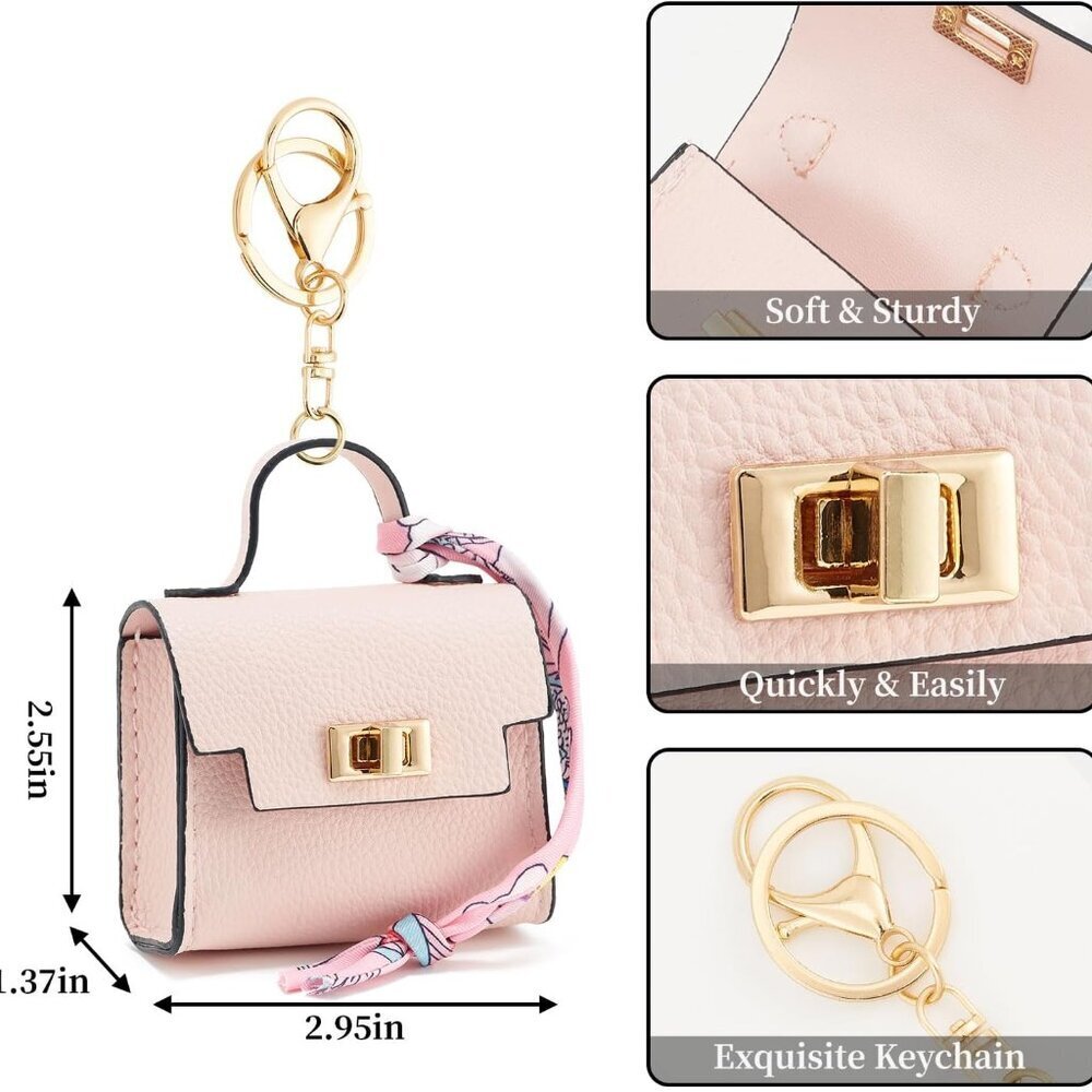 Mini Backpack Keychain Pu Leather Small Coin Pouc… - image 2